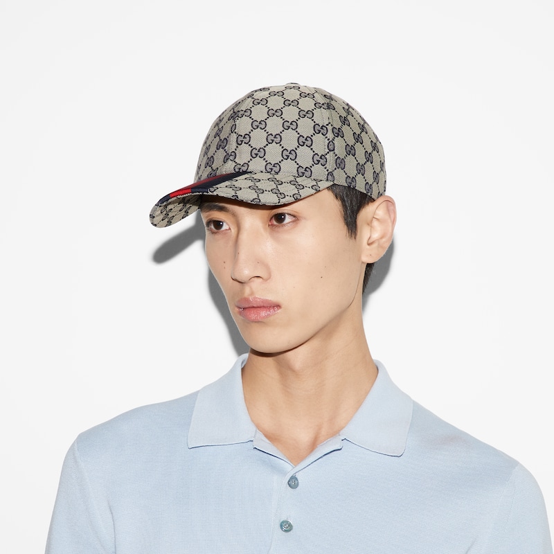 GUCCI Original GG canvas baseball hat Unisex beige & blue