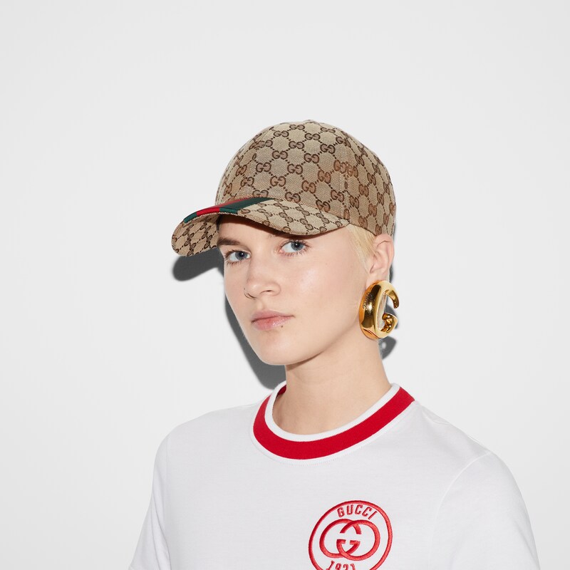 GUCCI Original GG canvas baseball hat Unisex beige & ebony