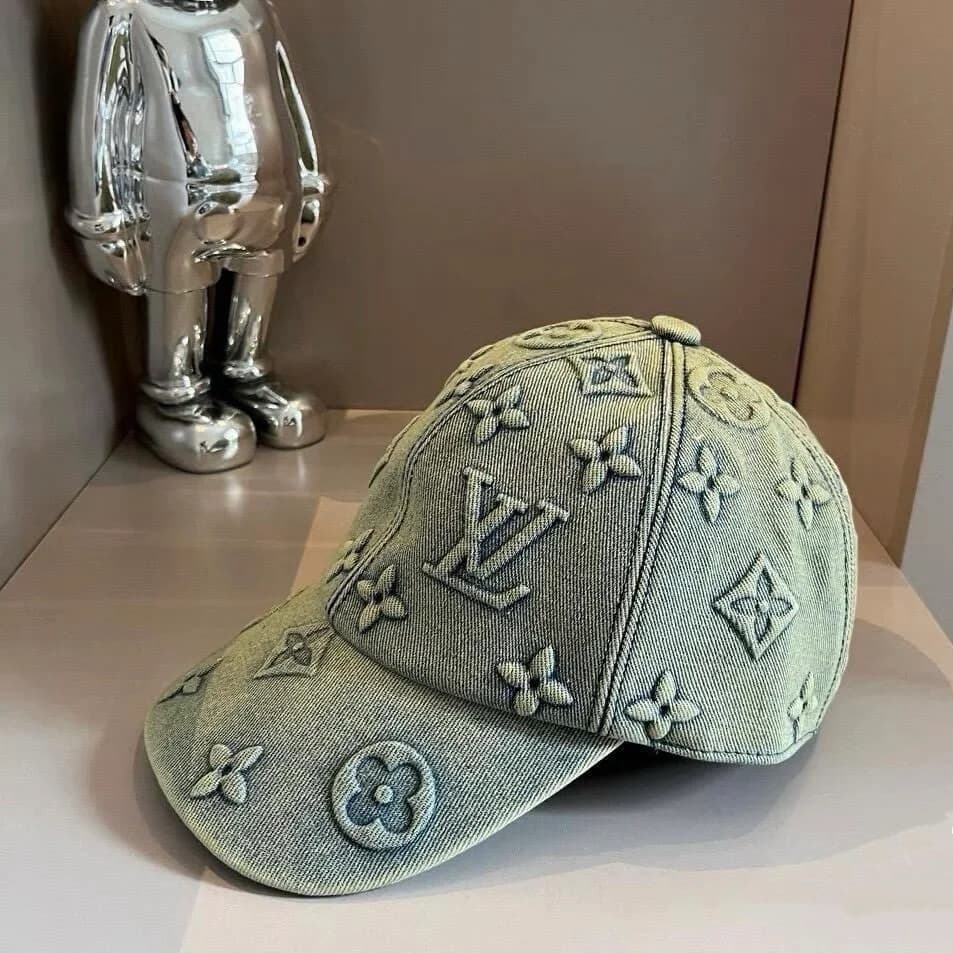 LOUIS VUITTON hats Unisex Monogram Washed Denim Cap Women&Men