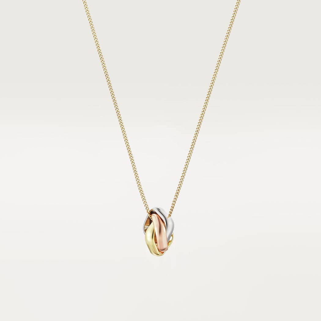 Cartier necklace TRINITY CUSHION white rose yellow gold