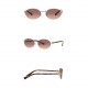 BVLGARI Sunglasses Four Leaf Clover arms Oval Retro Style 0BV6191BD Pink Gradient Brown Lens 56-18-140MM