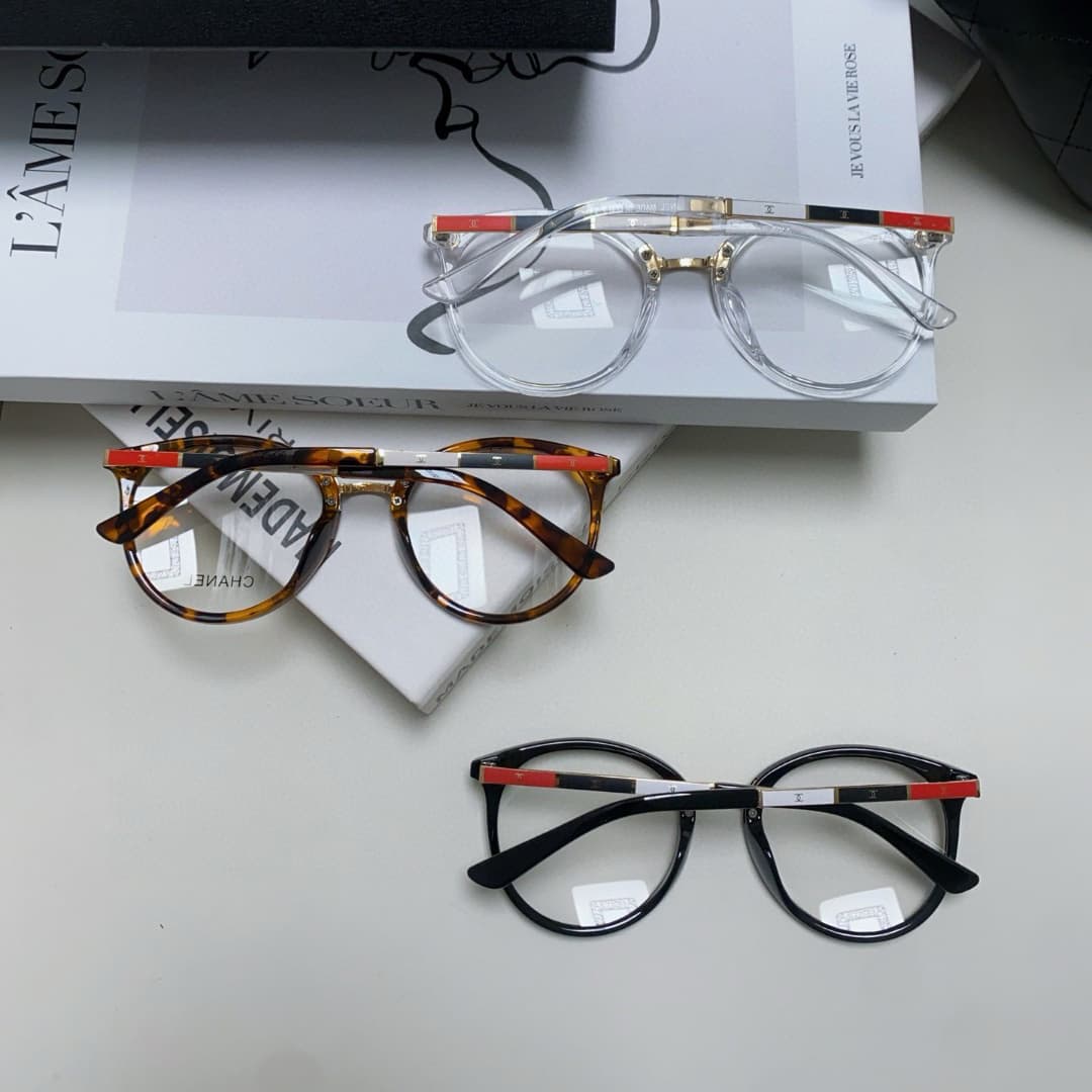 CHANEL New Retro Round Frame Eyeglass, Plano Non-prescription Glasses, also can match prescription lenses or sunglasses lenses