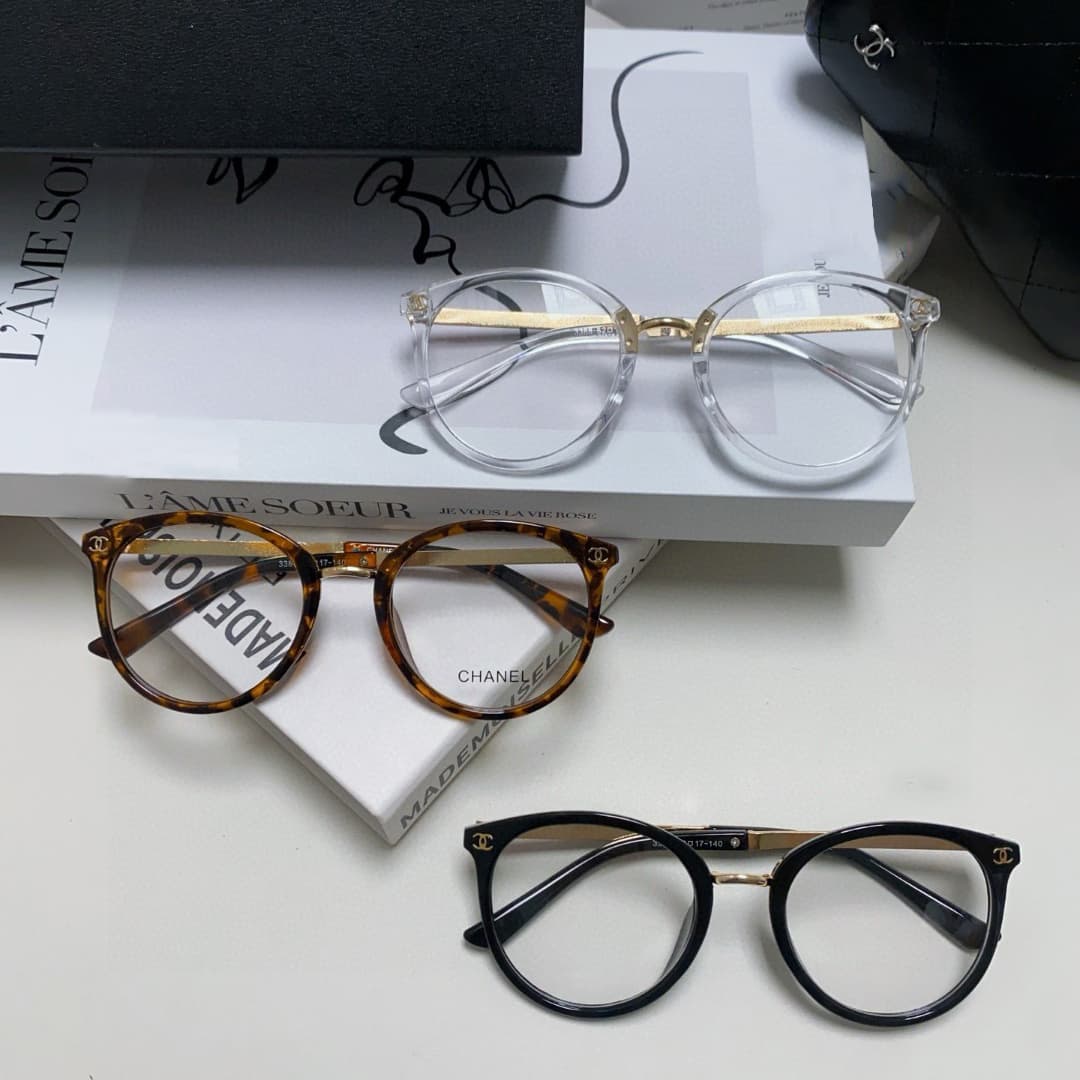 CHANEL New Retro Round Frame Eyeglass, Plano Non-prescription Glasses, also can match prescription lenses or sunglasses lenses