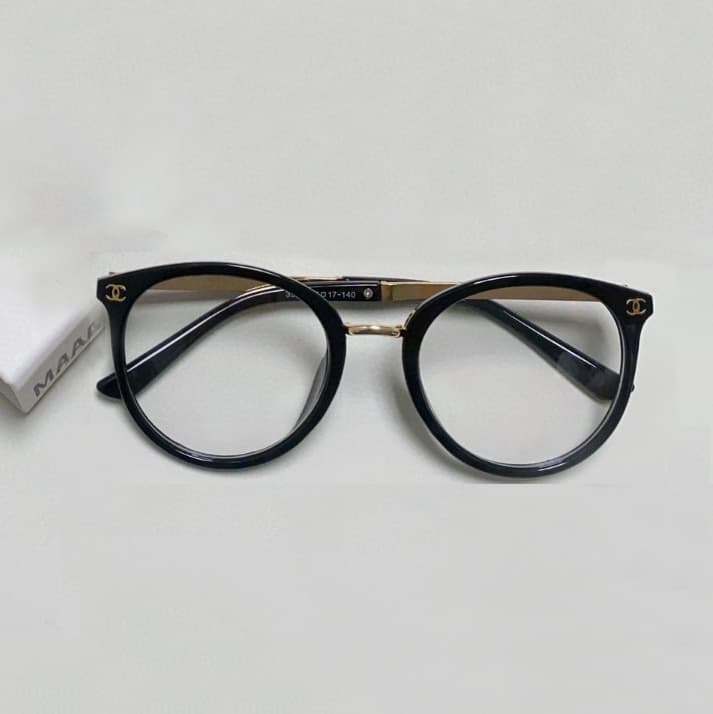 CHANEL New Retro Round Frame Eyeglass, Plano Non-prescription Glasses, also can match prescription lenses or sunglasses lenses