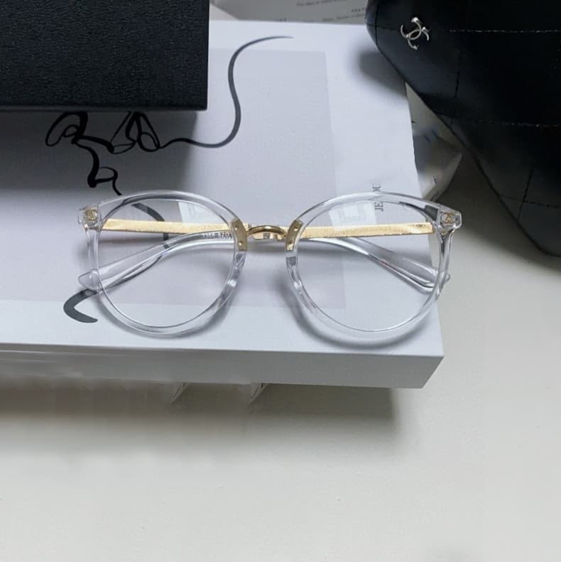 CHANEL New Retro Round Frame Eyeglass, Plano Non-prescription Glasses, also can match prescription lenses or sunglasses lenses