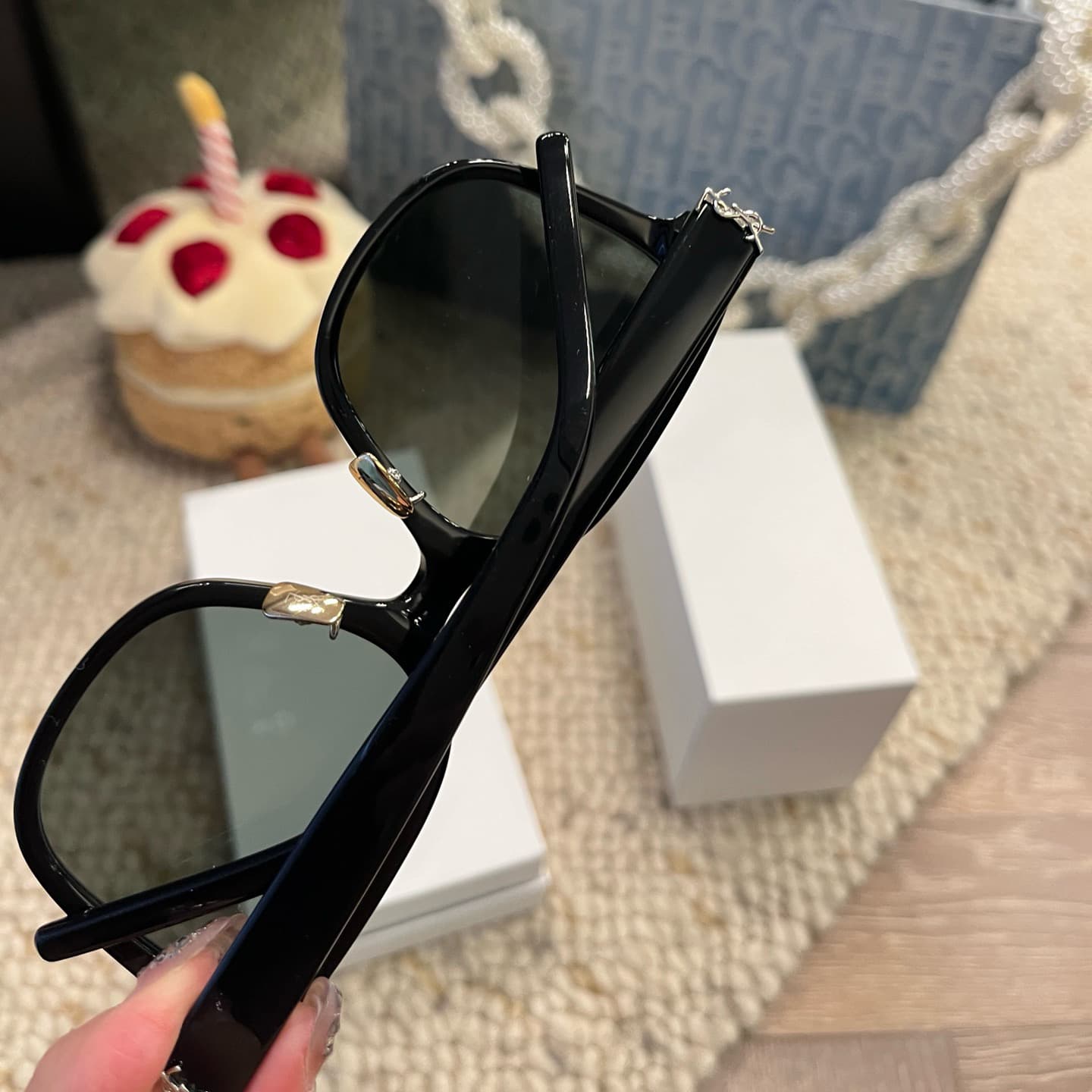 YSL Sunglasses MONOGRAM black frame adjustable nose pads