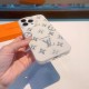 LOUIS VUITTON iPhone Case Monogram Pattern Silver Inlay