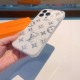 LOUIS VUITTON iPhone Case Monogram Pattern Silver Inlay