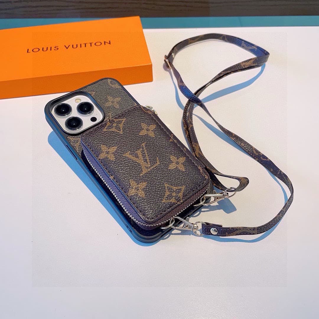 LOUIS VUITTON iPhone Case Monogram with zipper for bank cards keys cash