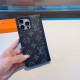 LOUIS VUITTON iPhone Case Classic Monogram motif with cover & bank card ID card bag