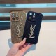 YSL Yves Saint Laurent iPhone Case Couple Style Sparkling Rhinestones