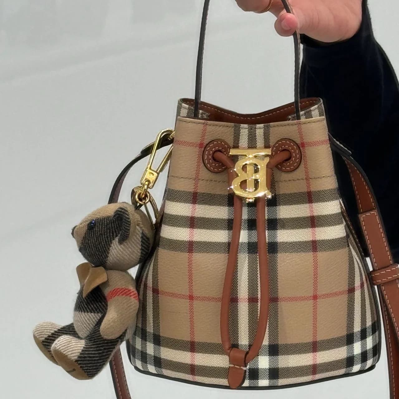 BURBERRY handbag Mini Check Bucket Bag