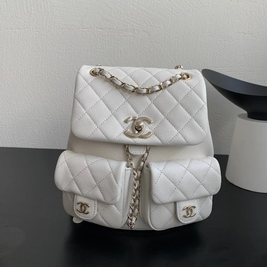 CHANEL backpack DUMA Multiple pockets Black