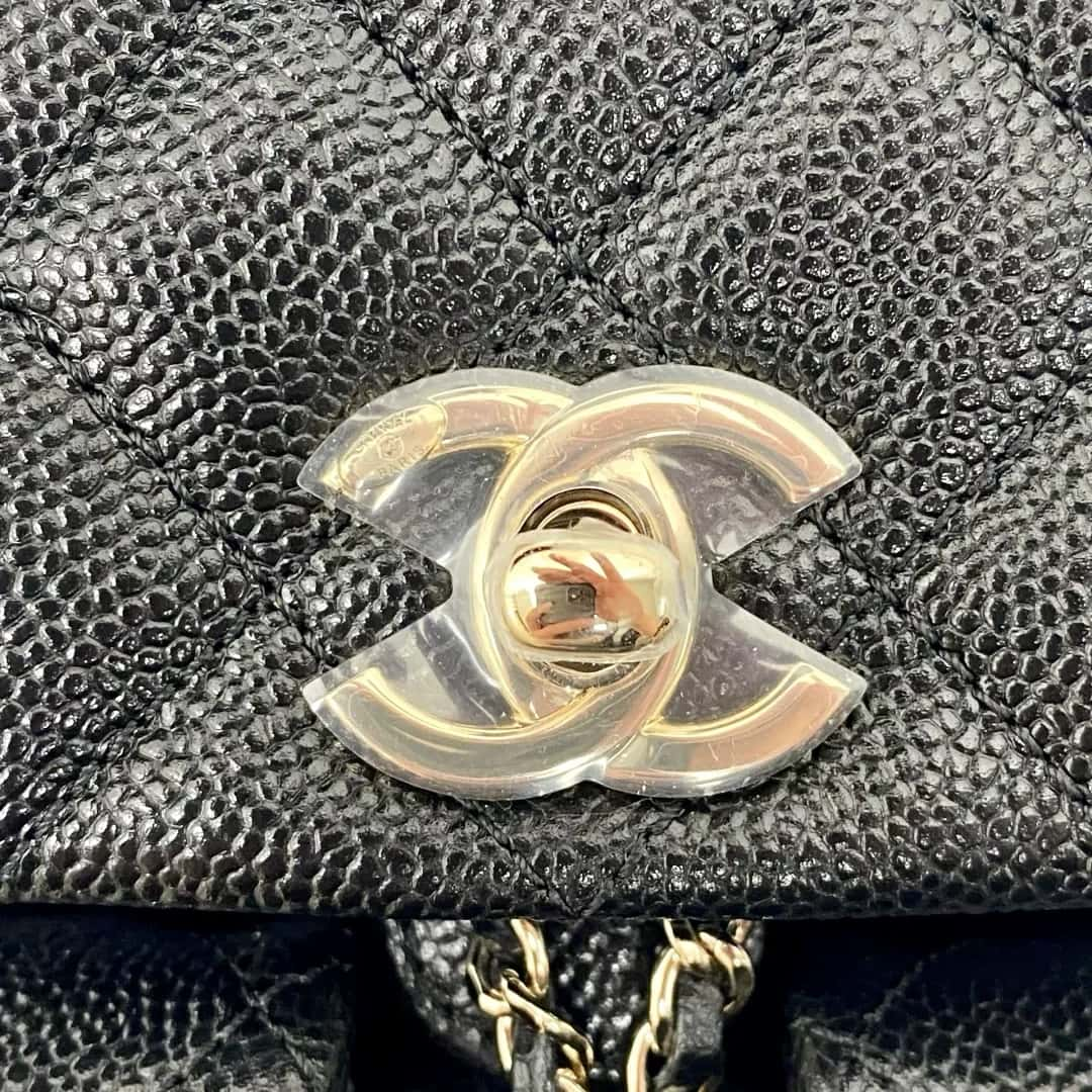 CHANEL backpack Large DUMA Multiple pockets grained calfskin & gold-tone metal