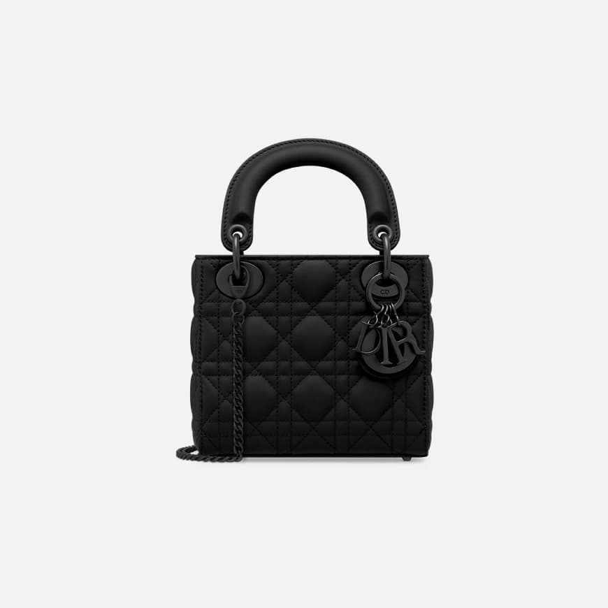 Dior Lady Dior Bag Black Ultramatte Cannage Calfskin Mini Small Medium