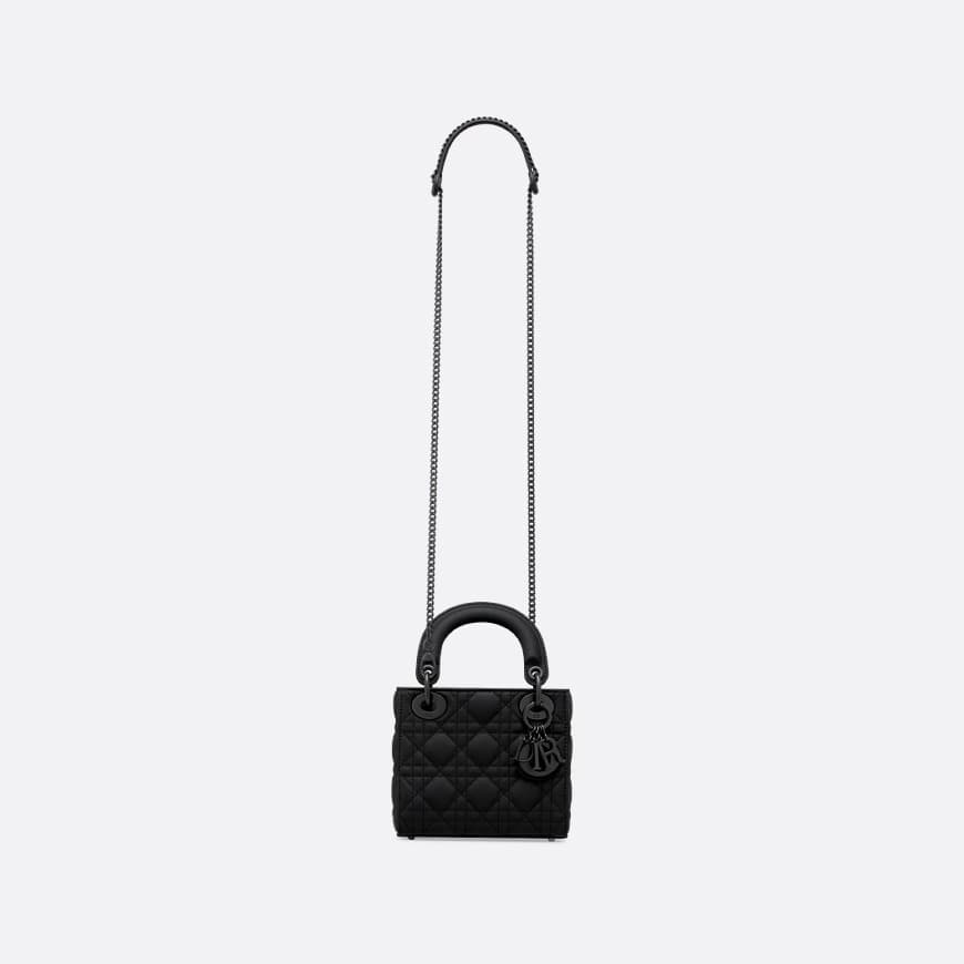 Dior Lady Dior Bag Black Ultramatte Cannage Calfskin Mini Small Medium