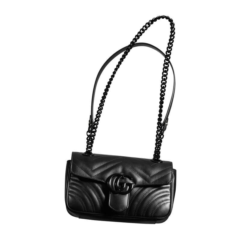 GUCCI GG Marmont matelassé mini bag black