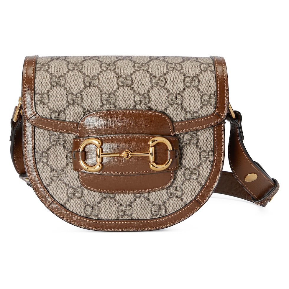 GUCCI Horsebit 1955 mini rounded bag GG Supreme canvas