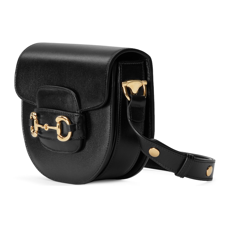 GUCCI Horsebit 1955 mini rounded bag black leather