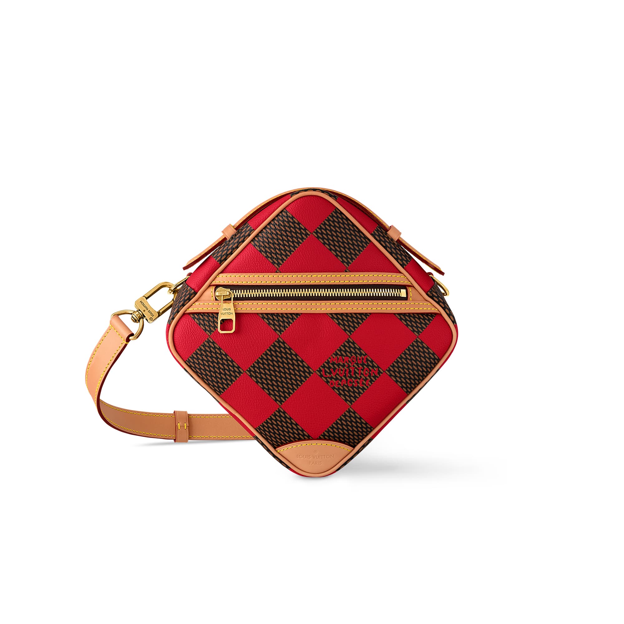 LOUIS VUITTON handbags Chess Messenger removable strap adjusts for cross-body carry