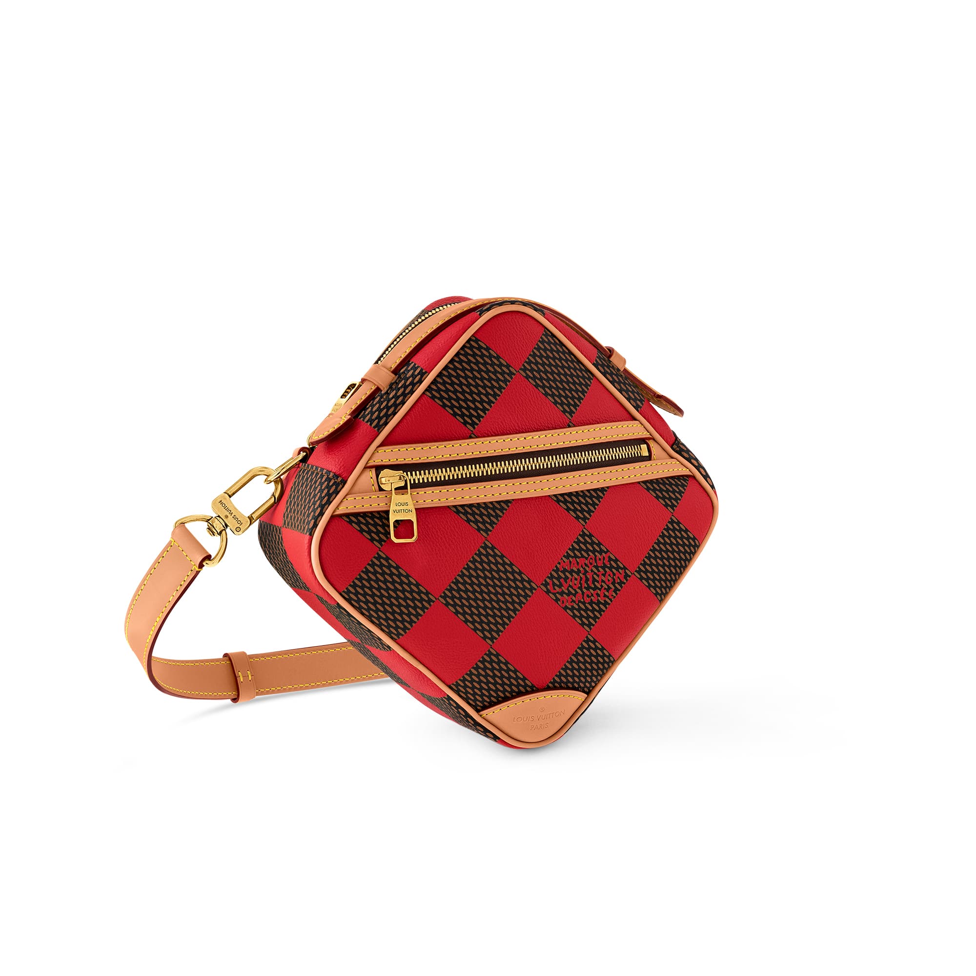 LOUIS VUITTON handbags Chess Messenger removable strap adjusts for cross-body carry