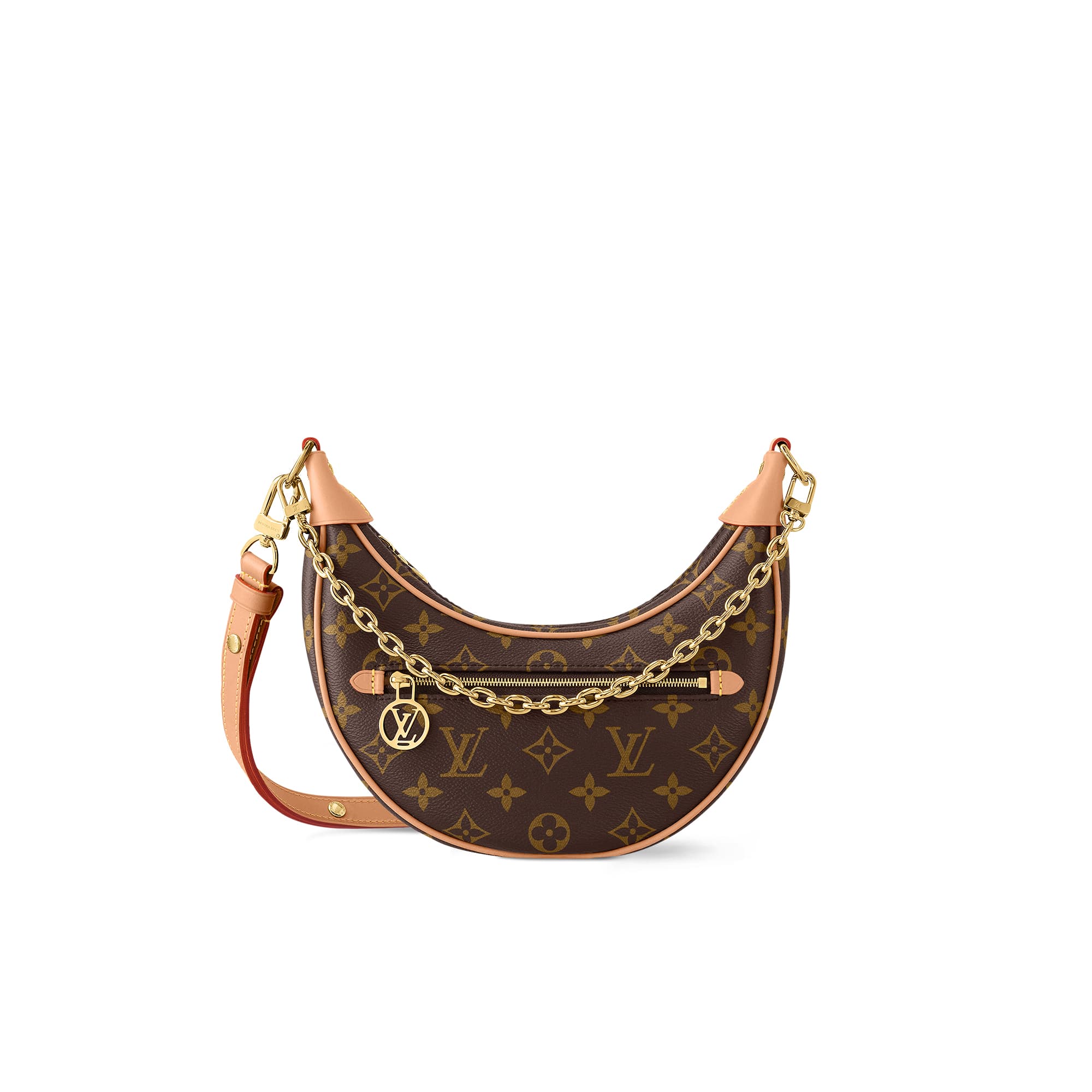 LOUIS VUITTON Loop handbag half-moon silhouette front zip pocket