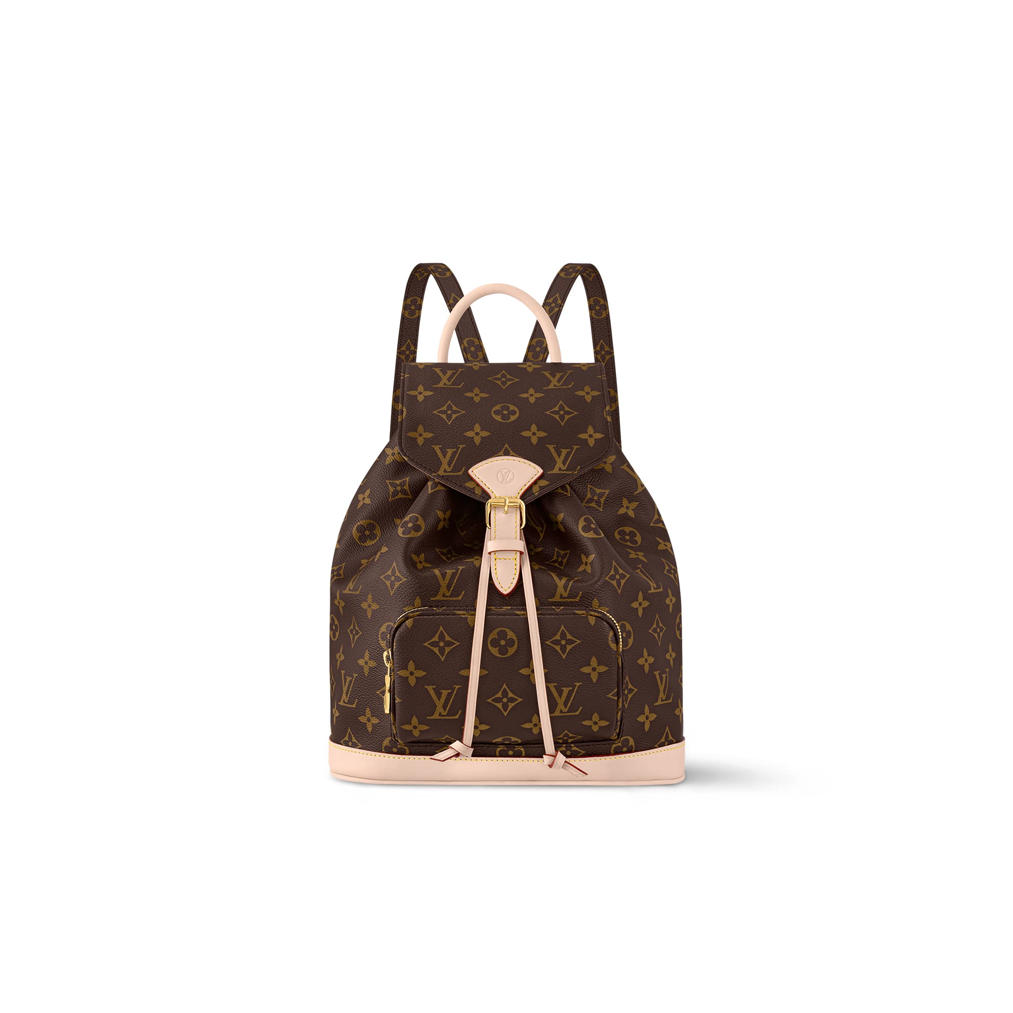 LOUIS VUITTON Montsouris small size backpack canvas  with natural cowhide leather