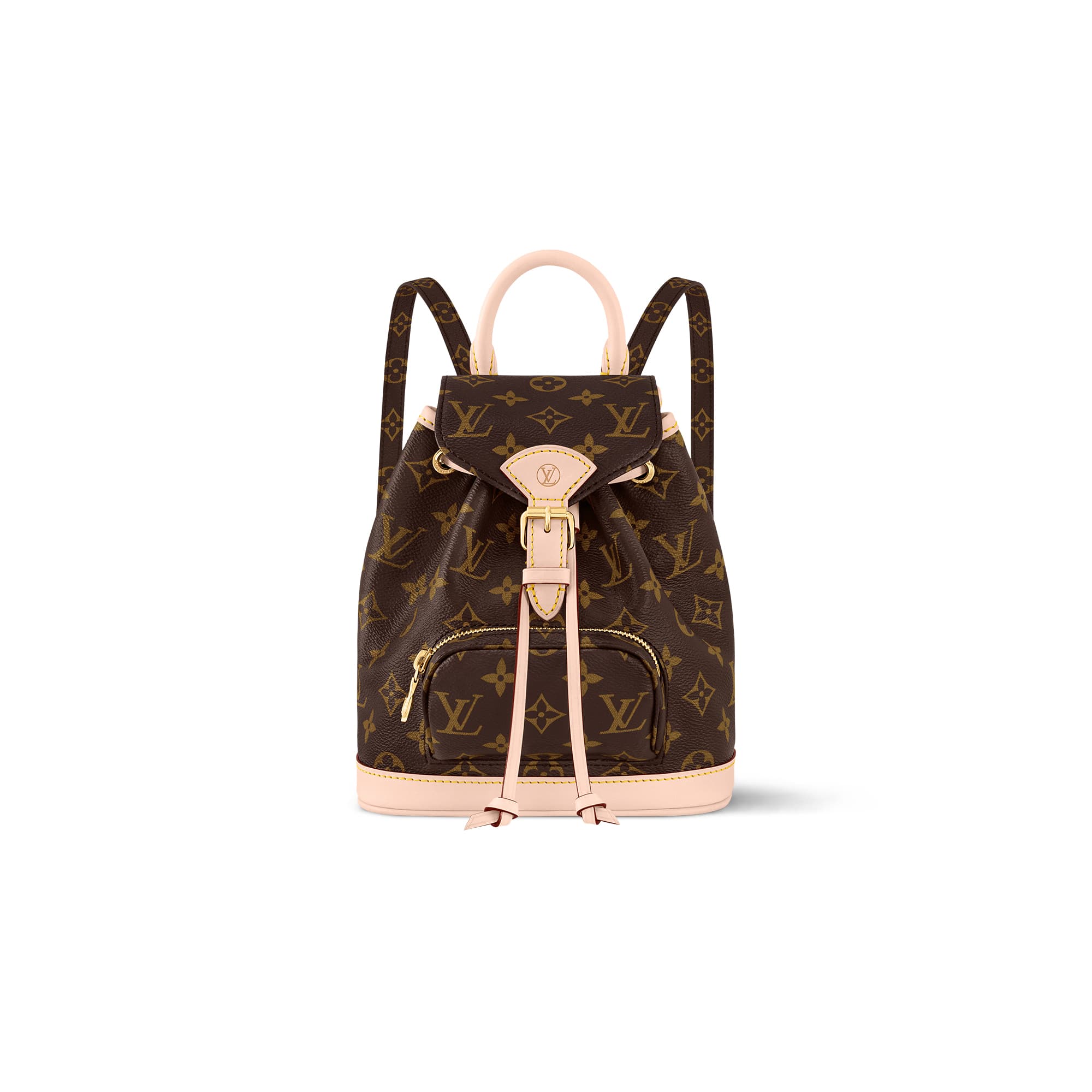 LOUIS VUITTON Montsouris Mini backpack canvas  with natural cowhide leather