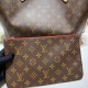 LOUIS VUITTON Neverfull handbag middle size roomy not bulky with side laces