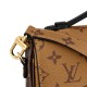 LOUIS VUITTON Pochette Métis handbag signature gold gleaming S-lock closure