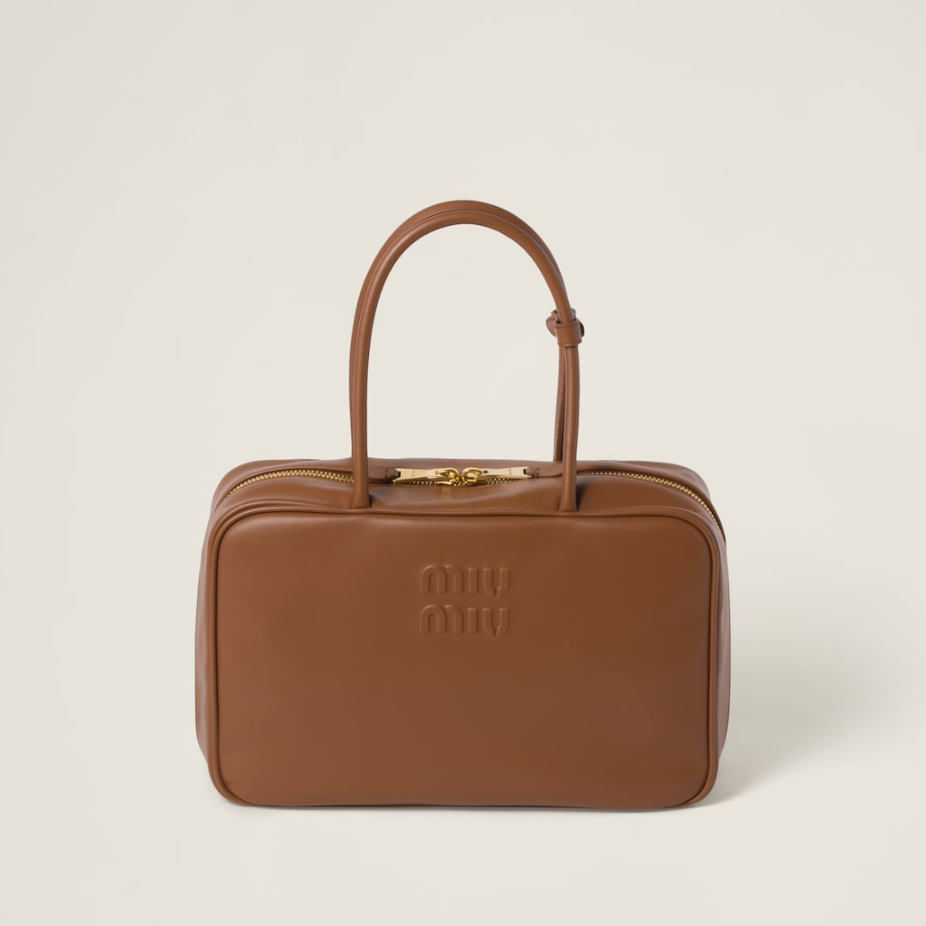 MIU MIU Elegant Briefcase Leather Beau Bag Collection 3 colors 2 sizes