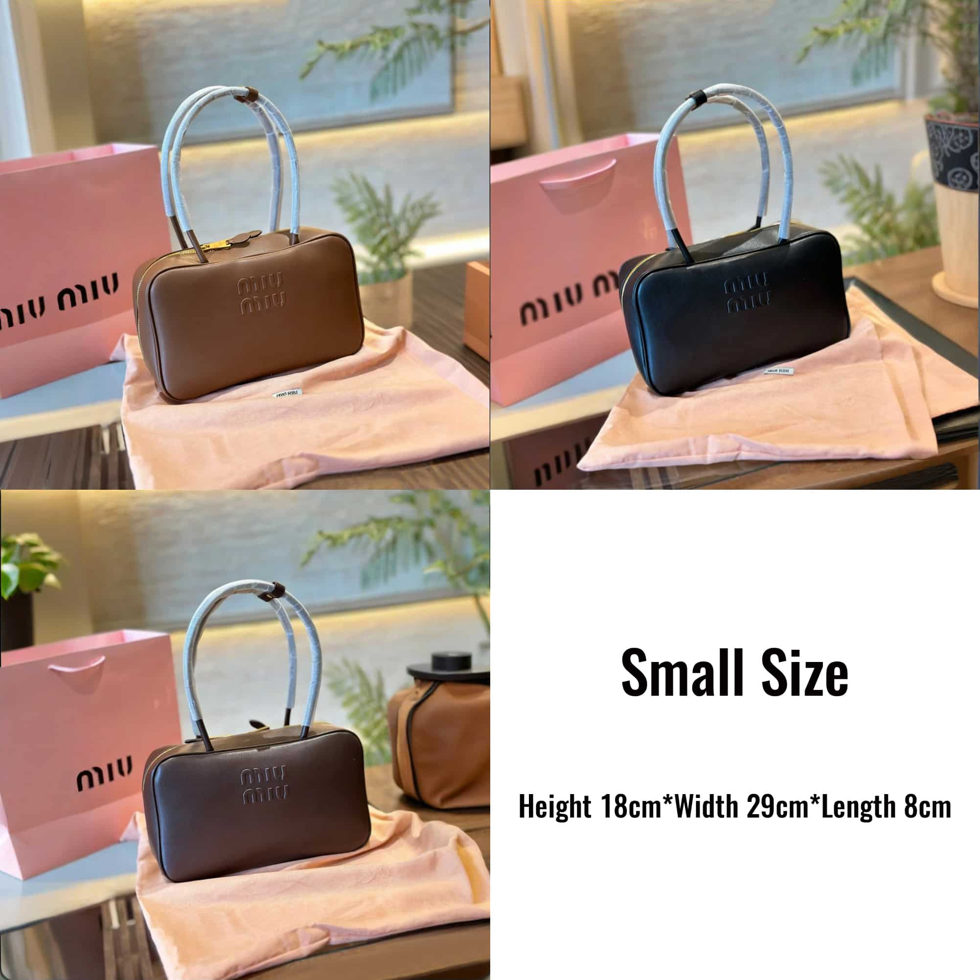 MIU MIU Elegant Briefcase Leather Beau Bag Collection 3 colors 2 sizes