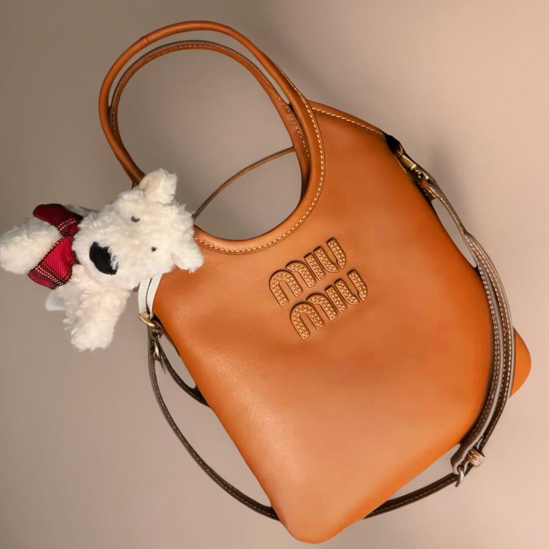 MIU MIU IVY Cowhide Leather Tote Bag 3 sizes 3 colors