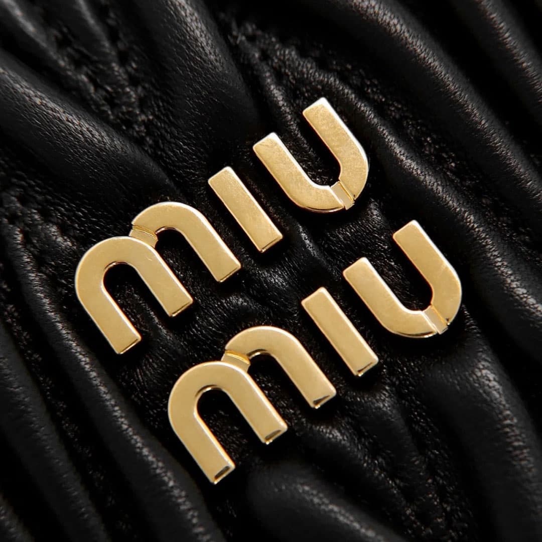 MIU MIU Nappa Matelasse Leather Tote Shoulder Bag Medium Size 2 colors