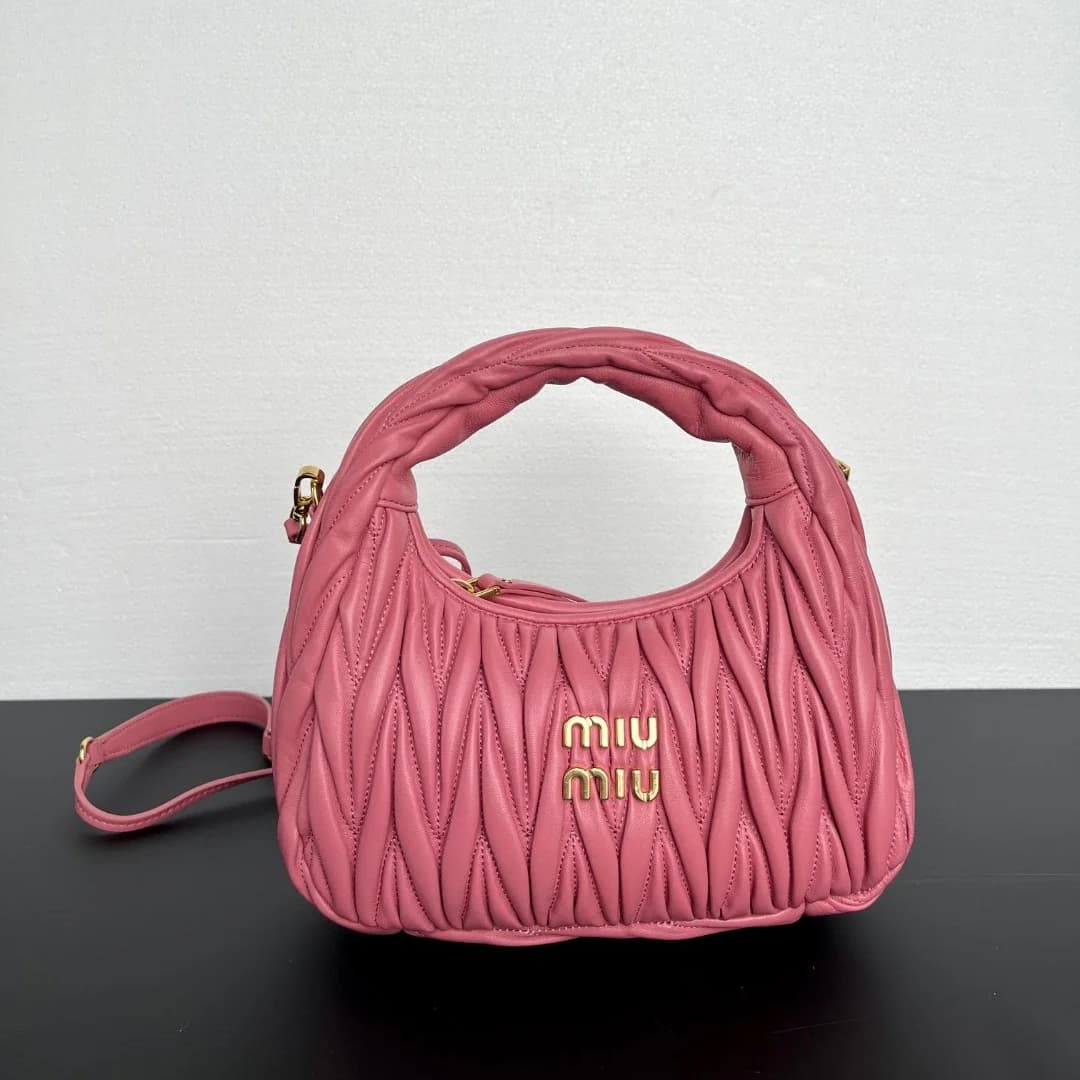 MIU MIU Wander Matelassé Nappa Leather Hobo Bag