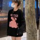 GUCCI Pullover Sweatshirt Women Soft Fleece Lining Warm Cozy Relaxed Fit Pink Bear