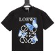 LOEWE T-shirt Unisex Women & Men Short sleeved 24S double-stranded yarn pure cotton Butterfly 