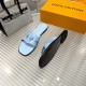 Louis Vuitton shoes Women‘s Flat slippers LOGO pattern blue