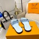 Louis Vuitton shoes Women‘s Flat slippers LOGO pattern blue