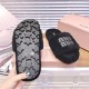 Miu Miu shoes Women‘s Fully Fleece-Lined Flat Slippers Black